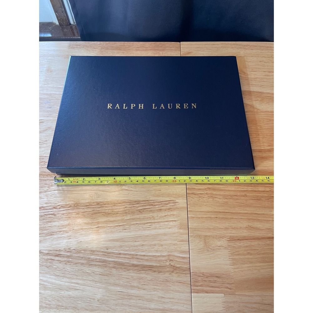 Ralph Lauren Navy Blue Gold Lettering Large‎ Gift Box 12.5x9.5x1.5 Empty Storage